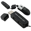 Compact Mini Mouse w/ 2 Port USB Hub